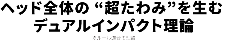 ヘッド全体の“超たわみ”を生むデュアルインパクト理論 ※ルール適合の理論