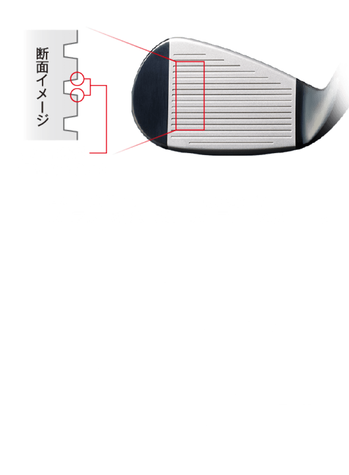 小さな力でもスピンが安定して入りやすい。それにより、グリーンで止まることで距離の打ち分けがしやすい。