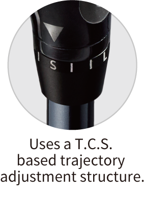 Uses a T.C.S. based trajectory adjustment structure.